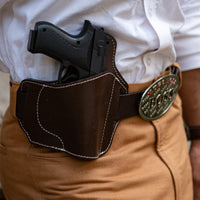 Hulara OWB Leather Pancake Holster - 2 Slot for Glock 17 & 1911, Right-Hand - 7