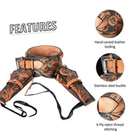 Hulara Genuine Leather Western Gun Belt Concealed Carry Gun Holster Belt for Men Women Cowboy Costume Revolver Holster Pistol Tactical Hoslter - 5
