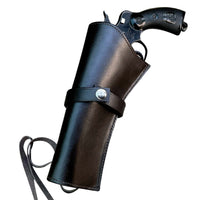 Hulara Tooled Leather Western Gun Holster Heritage 22 Holster .38 .44 .45 .357 .358 Cowboy Holsters For revolvers 4" to 8" Heritage Rough Rider Leather Holster (Plain Black Left Handed) - 6