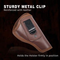 Hulara Leather IWB Holsters for Concealed Carry for Glock 42 Holster Fits 1911 Holster Taurus 738 Holster Right-Hand Men/Women Pistol Holster - 6