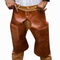 Hulara Full Grain Buff Leather Cowboy Chaps for Men Fashion Western Chaps Riding Chaps For Women & Men