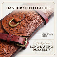 Hulara 35 Inch Two-Tone Orange Leather Rifle Scabbard | Handmade Western Gun Case | Fits Winchester 1894 Marlin 336 Henry Big Boy Rossi R92 16-24 Inch Barrel | Full Grain Buffalo Leather Rifle Case - 3