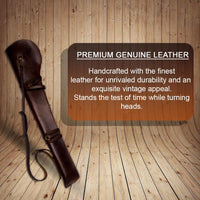 Hulara Real Leather Rifle Scabbard for Lever Action Rifle Case Shotgun Scabbard Carved Saddle Scabbard For Henry Big Boy Rifle With Padded Interior Protection (Brown_2, Solid) - 2