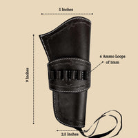 Hulara Leather Western Gun Holster for .22 Caliber Revolver – Fits 4