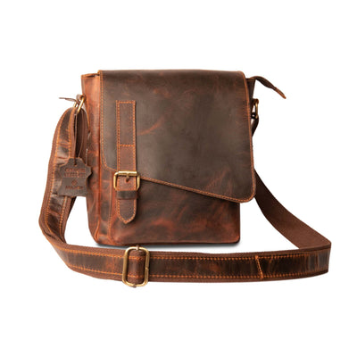 Hulara_ Genuine Leather Messenger Bag 10" For Men And Women Sling Bags With Vintage Look Cross Body Shoulder Bags For Business/Travel/Office/Schoolâ€¦