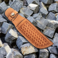 Hulara_Genuine Leather Case Handmade Real Leather Knife Sheaths With Belt Loop Pocket Knife Holder For Belt 4.7" Blade Fits Knife Holster - 8