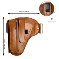 Hulara Full Grain Leather Revolver Carry Case – Durable Black Belt Cover for Safe Transport and Storage for Men Women Pistol Holsters, Gun Holders for Magzine, Colt Gun - 7