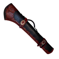 Hulara 35 Inch Black Basket Weave Leather Rifle Scabbard | Western Hand-Tooled Gun Case | Fits Winchester 1894 Marlin 336 1895 Henry Long Ranger 16-26 Inch Barrel | Saddle ATV Rifle Cases