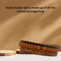 Hulara Genuine Leather Ammo Loops Gun Holster Belt Cowboy Shotgun Shell Holder Cartridge Belt for Men Pistol Adjustable 44/45 Belt - 5