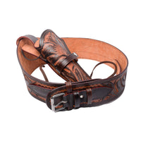 Hulara Full Grain DD Harness Buff Leather Western Gun Holster Belt for Men Heritage Rough Rider 357  - 19