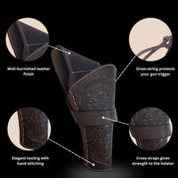 Hulara Genuine Leather Western Revolver Holster And Slingshot Ammo Case Set – Fits 4Inch to 8Inch 22 - 7