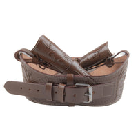 Hulara Full Grain Leather Western Gun Belt and Holster for Men – Fits .357 and .38 Cal Revolvers – Cowboy Style