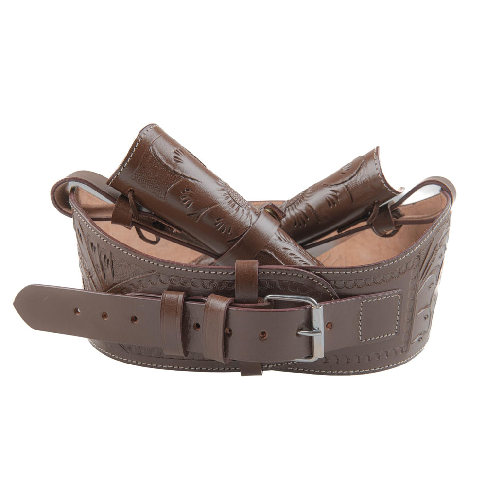 Hulara Full Grain DD Harness Leather Western Gun Holster Belt for Men Heritage Rough Rider 357 Magnum Holster Cowboy Gun Belt .38/.357 Cal