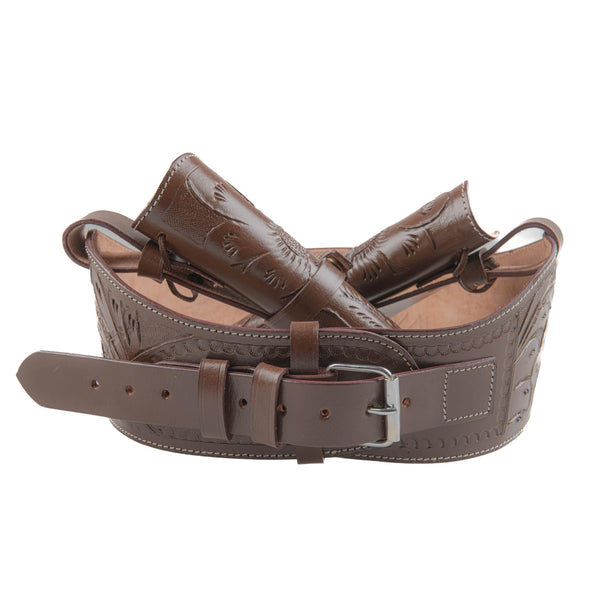 Hulara Full Grain DD Harness Leather Western Gun Holster Belt for Men Heritage Rough Rider 357 Magnum Holster Cowboy Gun Belt .38/.357 Cal