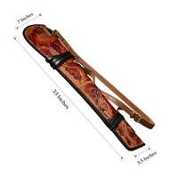 Hulara Real Leather Rifle Scabbard for Lever Action Rifle Case Shotgun Scabbard Carved Saddle Scabbard For Henry Big Boy Rifle With Padded Interior Protection (Brown_2, Solid) - 3