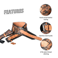 Hulara Western Gun Holster Belt Full Grain DD Harness Buff Cowboy Gun Belt With Holster for Men .38/.357 Cal Cowboy Revolver holder - 5