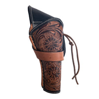 Hulara Genuine Leather Cross Draw Holster Gun Holder 22 .38/357 .44/45 Cal Revolver Western Rough Ri - 16