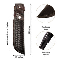 Hulara Genuine Leather Knife Sheath Handmade Real Leather Knife Sheaths with Belt Loop Pocket Knife Sheath for Belt 7 Inch Approx Blade Fits Knife Holster Shop Knife Sheaths.. - 2