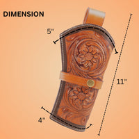 Hulara Full Grain Buff Leather Cross Draw Gun Holder 22 .38/357 .44/45 Cal Revolver Gun Western Holster Fit 4