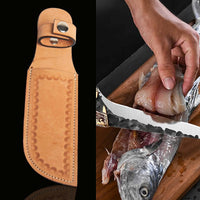 Hulara_Genuine Leather Case Handmade Real Leather Knife Sheaths with Belt Loop Pocket Knife Holder for Belt 4.5" Blade Fits Knife Holster - 6
