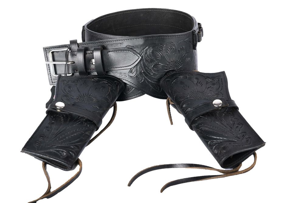 Hulara Genuine Leather Western Gun Belt Concealed Carry Gun Holster Belt for Men Women Cowboy Costume Revolver Holster Pistol Tactical Hoslter