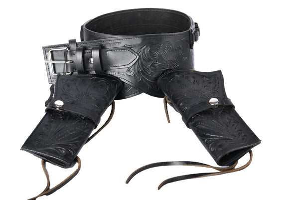 Hulara Genuine Leather Western Gun Belt Concealed Carry Gun Holster Belt for Men Women Cowboy Costume Revolver Holster Pistol Tactical Hoslter