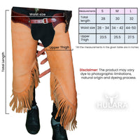 Hulara Suede Leather Western Cowboy Chaps for Men/Womens Chaps Hunting Protective Chaps with Yoke Set - 3