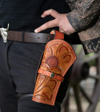 Hulara Leather Western Gun Holster Heritage Rough Rider .Colt SAA Wrangler Single Six Vaquero Uberti Cattleman Cowboy Holsters for 4.75