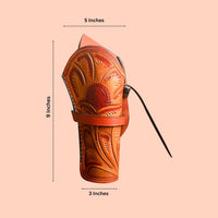 Hulara Full Grain Buff Leather Cross Draw Holster Gun Holder 22 .38/357 .44/45 Cal Revolver Gun Western Holster Fit 4