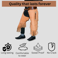 Hulara Suede Leather Western Cowboy Chaps for Men/Womens Chaps Hunting Protective with Yoke Set - 5
