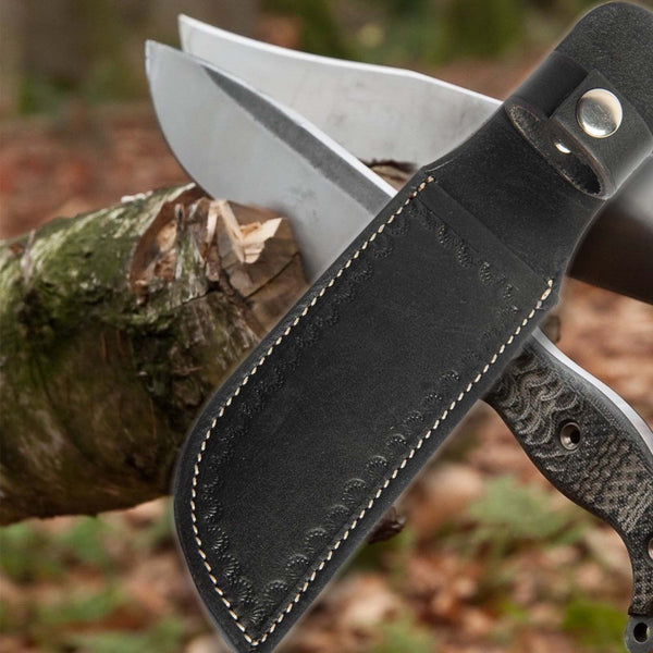 Hulara Genuine Leather Knife Sheath â€“ 5" Leather Knife Holder with Belt Loop, Fits 3.5" Blade â€“ Fixed Blade Knife Sheath, Leather Knife Sheaths, Knife Scabbard for Belt