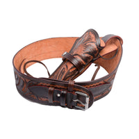 Hulara Full Grain DD Harness Buff Leather Western Gun Holster Belt for Men Heritage Rough Rider 357  - 24