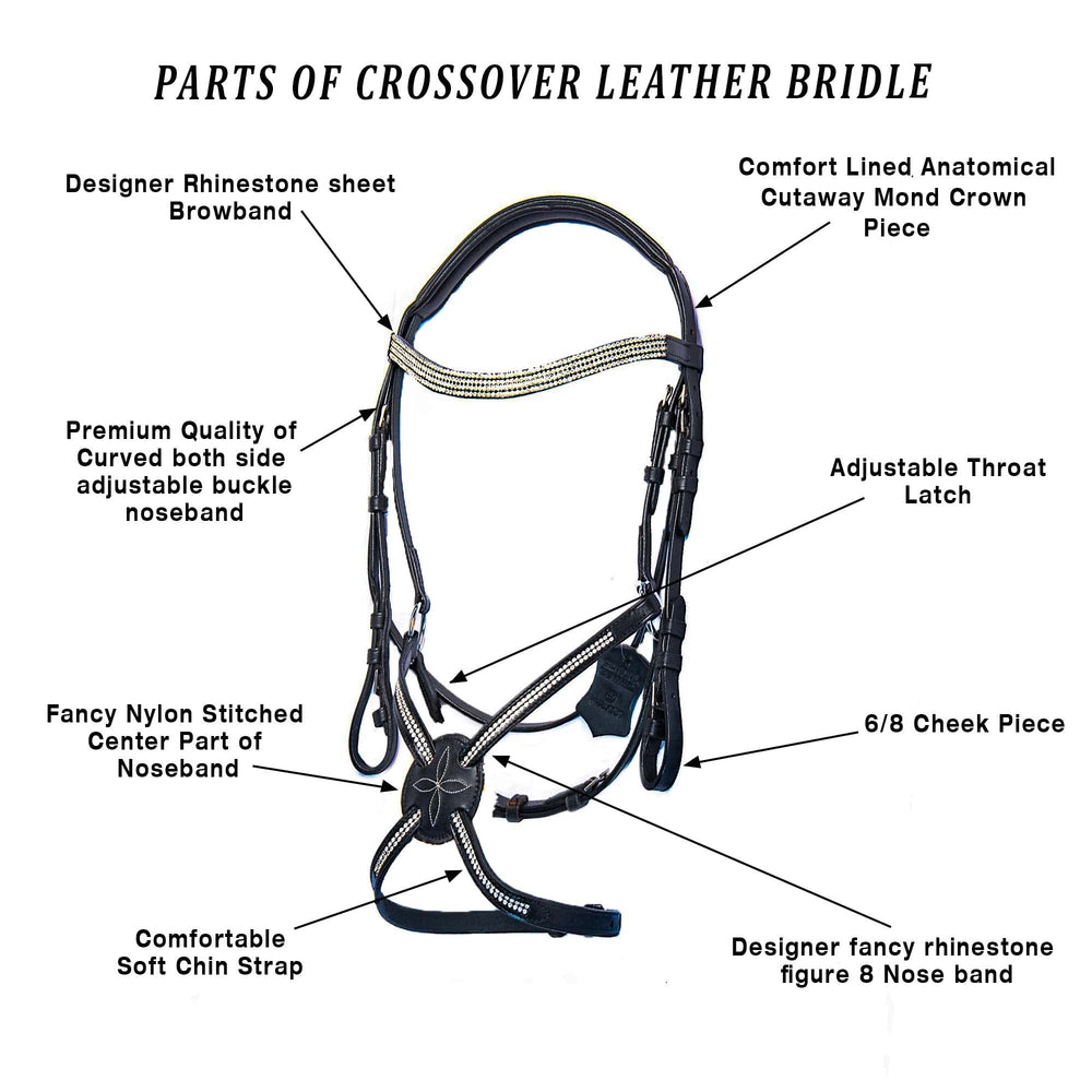 Hulara Top Grain Cowhide Leather English Bridle Snaffle Horse Bridle Noseband With Browband Horse Bi - 2