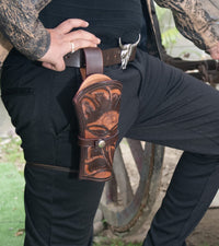 Hulara Leather Western Gun Holster Heritage Rough Rider .Colt SAA Wrangler Single Six Vaquero Uberti Cattleman Cowboy Holsters for 4.75