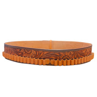 Hulara Full Grain Buff Leather Ammo Belt 22 Cartridge Belt Western Ammo Case Bullet Ammo Loops for M
