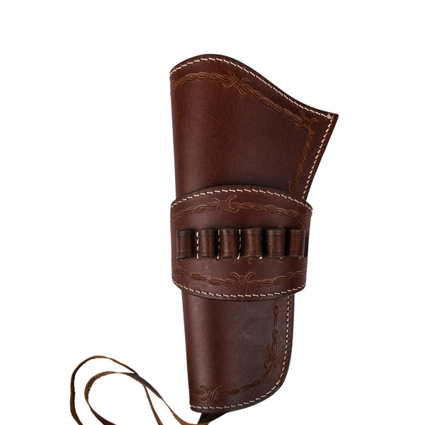 Hulara Leather Western Gun Holster for .22 Caliber Revolver – Fits 4" to 6" Barrel – Cowboy Style Belt Holster for Heritage Rough Rider (Black, Left Holster)
