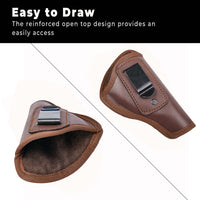 Hulara Leather IWB Holsters for Concealed Carry for Glock 42 Holster Fits 1911 Holster Taurus 738 Ho - 17