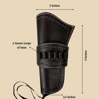 Hulara Leather Western Gun Holster for .22 Caliber Revolver – Fits 4