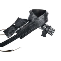 Hulara Full Grain Buff Leather 22 Caliber Western Holster for Heritage Rough Rider, Gun Belt, Cowboy, Wrangler, 22 Revolver (Black Right Side, Size-2(38-40 Inch))