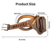 Hulara Full Grain Leather Revolver Carry Case – Durable Brown Belt Cover for Safe Transport and Storage for Men Women Pistol Holsters, Gun Holders for Magzine, Colt Gun - 3