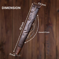 Hulara Real Leather Rifle Scabbard for Lever Action Rifle Case Shotgun Scabbard Carved Saddle Scabbard For Henry Big Boy Rifle With Padded Interior Protection (Brown_2, Solid) - 2