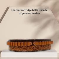 Hulara Pistol Cartridge Belt with Adjustable Ammo Bandolie Revolver Shotgun Shell Holder for Men/Women Cowboy Belt for 38 Cal - 5