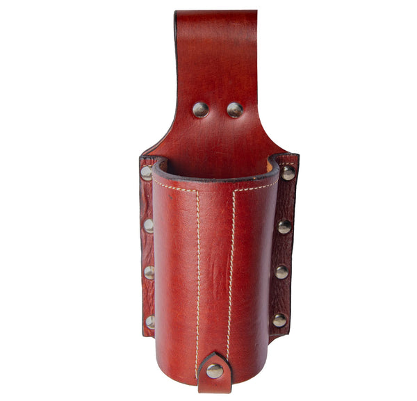 Hulara Full Grain Buff Leather Beer Holster Small Bottle Holster for Men Cowboy Beer Holder for Travel/Outdoor Beer Bottle Holder Belt Buckle