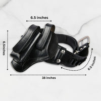 Hulara Full Grain Leather Revolver Carry Case – Durable Black Belt Cover for Safe Transport and Storage for Men Women Pistol Holsters, Gun Holders for Magzine, Colt Gun - 3