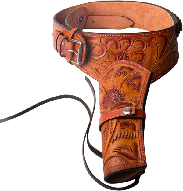 Hulara Genuine Leather Western Gun Belt Concealed Carry Gun Holster Belt for Men Women Cowboy Costume Revolver Holster Pistol Tactical Hoslter