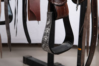 Hulara Western Saddle Tooled Genuine Leather Horse Saddle Carved Comfy Seat Size 16 Inch Western Saddle for Horses Barrel Racing Saddle - 4