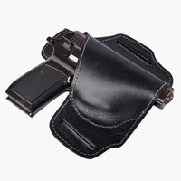 Hulara OWB Leather Holster Molded Pancake 2 Slot for Glock 17 Holster Fits 1911 Holster Slide Right- - 6