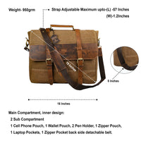 Hulara Full Grain Buff Leather Messenger Bag For Men And Women Shoulder Bags For Business|Travel|Off - 4