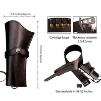 Hulara Full Grain DD Harness Buff Leather Western Gun Holster for Men - Heritage Rough Rider 357 Magnum Cowboy Gun Belt and Holster for .38/.357 Cal Revolver - 7