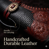 Hulara 35 Inch Black Basket Weave Leather Rifle Scabbard | Western Hand-Tooled Gun Case | Fits Winchester 1894 Marlin 336 1895 Henry Long Ranger 16-26 Inch Barrel | Saddle ATV Rifle Cases - 3